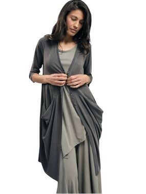 Alembika Essential Draped Cocoon Cardigan Jacket Gray NWT Size 1 | US 6-8